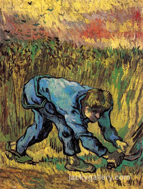 Reaper with Sickle after Millet, Van Gogh painting - Click Image to Close